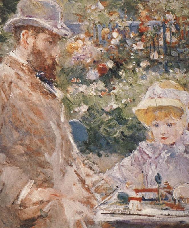 Berthe Morisot Detail of Manet and his daughter china oil painting image